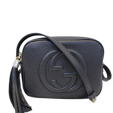 plain black gucci purse cross body|Gucci small black crossbody bag.